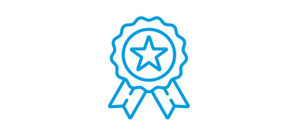 icon of a badge with star in it for warranty